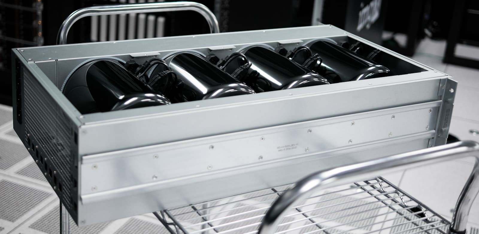 A data centre aisle, illustrating FTC Safeguards Rule information-security requirements.